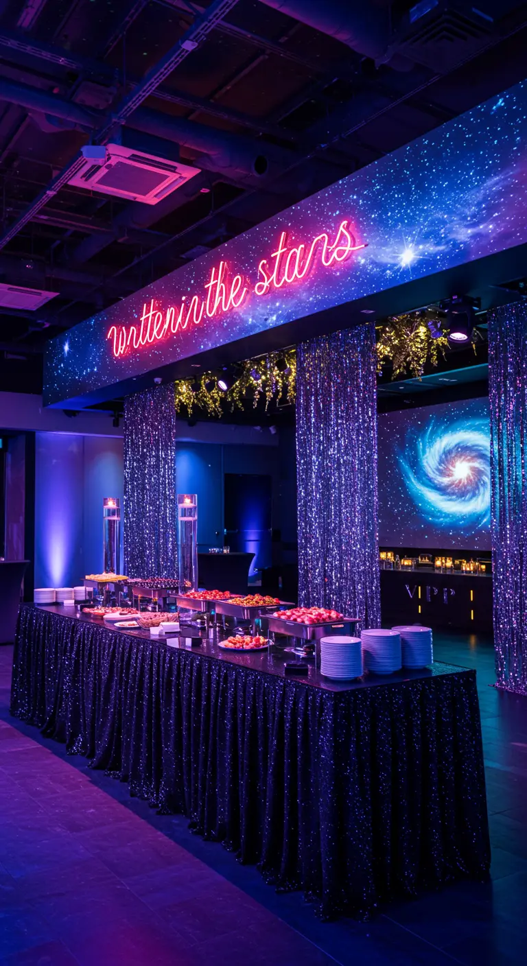 Buffet table with